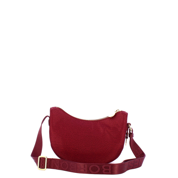 Borbonese - Mini Luna Bag with pocket in recycled nylon Merlot - 934137I15 - MERLOT
