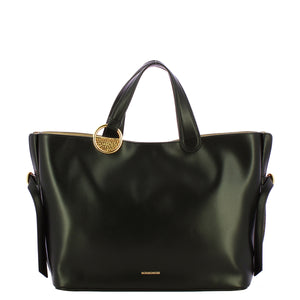 Borbonese - Bridle Medium Nero OP Naturale Handbag - 91010104AU5 - NERO/OP/NATURALE