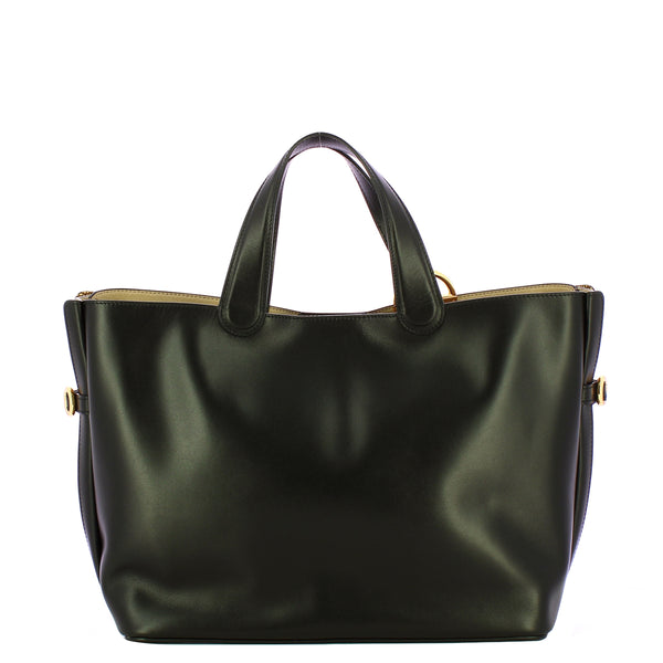 Borbonese - Bridle Medium Nero OP Naturale Handbag - 91010104AU5 - NERO/OP/NATURALE