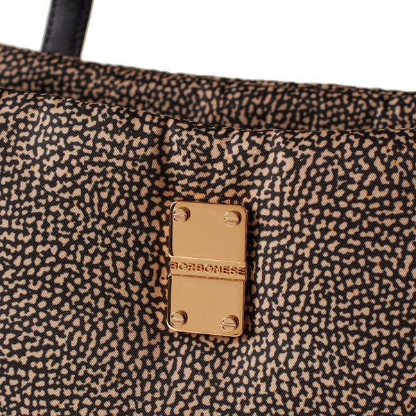 Borbonese - Cahier Medium OP Naturale Medium Handbag - 91010038I15 - OP/NATURALE/NERO