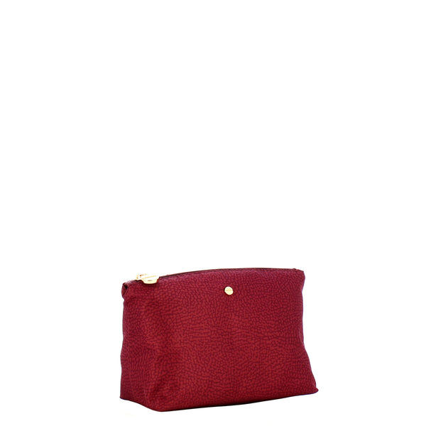 Borbonese - Medium Pouch in Recycled Fabric Merlot - 932029I15 - MERLOT