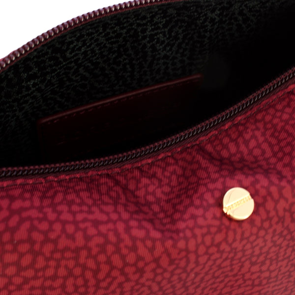 Borbonese - Medium Pouch in Recycled Fabric Merlot - 932029I15 - MERLOT