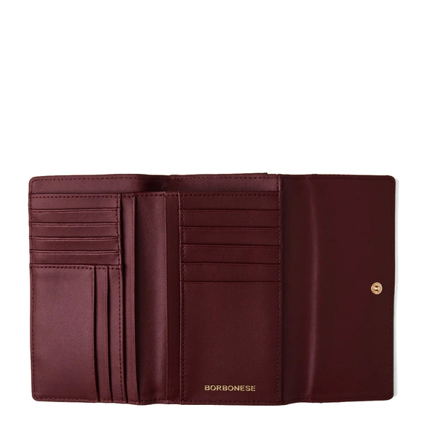 Borbonese - Medium RFID Merlot Wallet in recycled fabric - 930115I15 - MERLOT