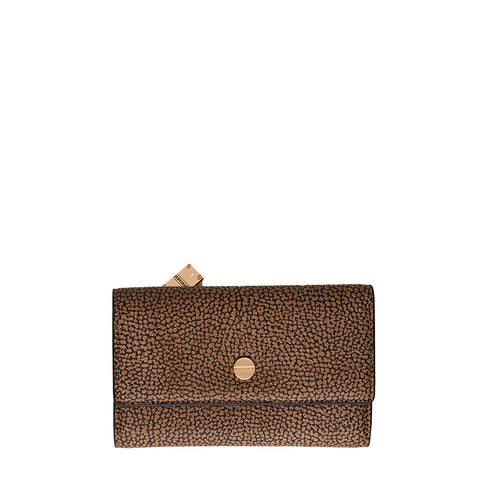 Borbonese - Medium RFID Wallet in coated fabric OP Naturale Nero - 920057220 - OP/NATURALE/NERO