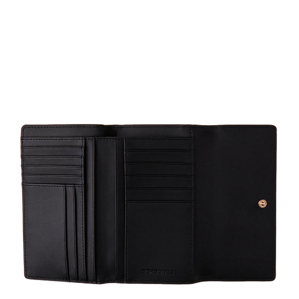 Borbonese - Medium RFID Wallet in coated fabric OP Naturale Nero - 920057220 - OP/NATURALE/NERO