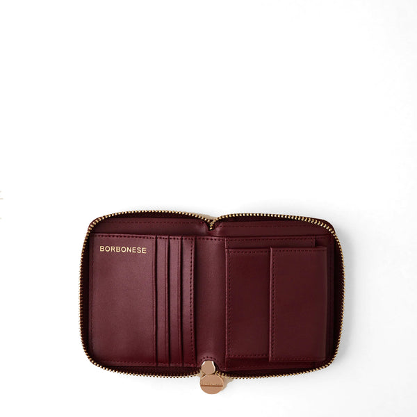 Borbonese - Zip Around Medium Wallet with RFID in recycled nylon Merlot - 930156I15 - MERLOT