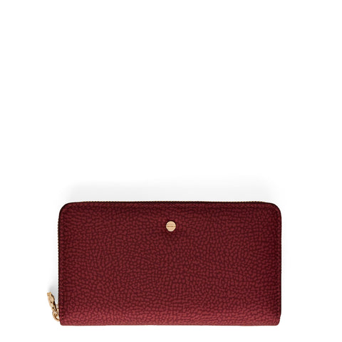Borbonese - Zip Around Wallet with RFID in recycled nylon Merlot - 930155I15 - MERLOT