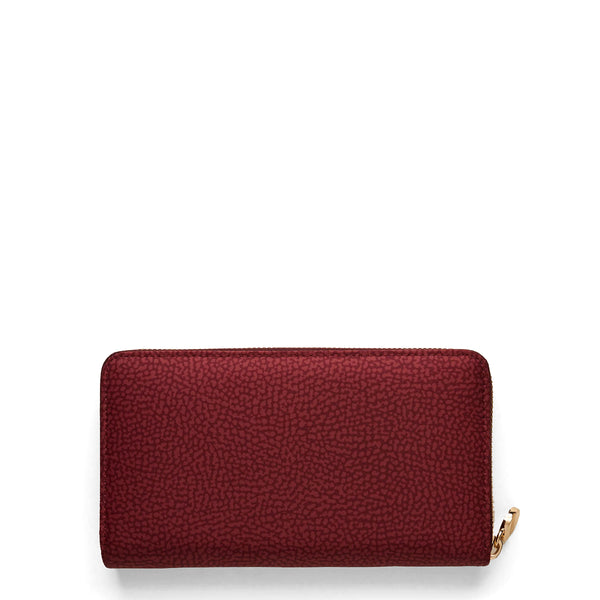 Borbonese - Zip Around Wallet with RFID in recycled nylon Merlot - 930155I15 - MERLOT