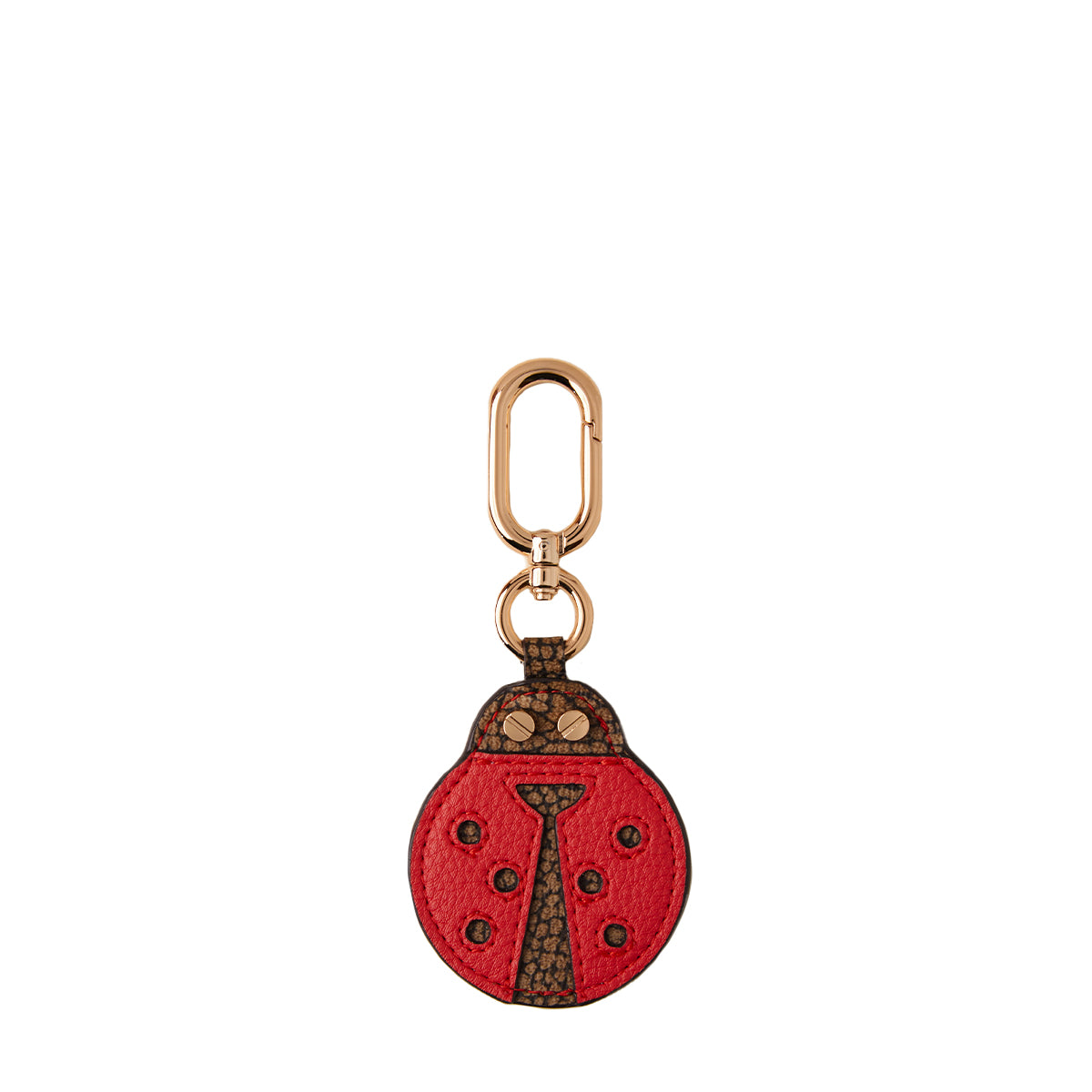 Borbonese - Portachiavi Coccinella OP Naturale Rosso Corallo - 910757223 - OP/NATURALE/ROSSO/CORALLO