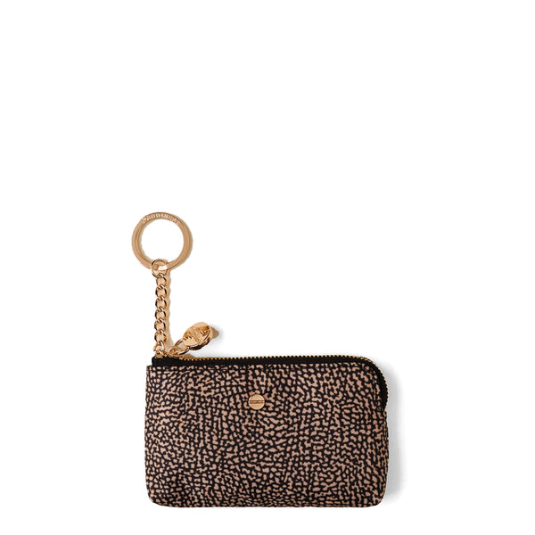 Borbonese - Keychain Pouch OP Naturale Nero - 91020001I15 - OP/NATURALE/NERO