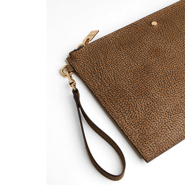 Borbonese - Flat Pouch in coated fabric OP Naturale - 902016203 - OP/NATURALE