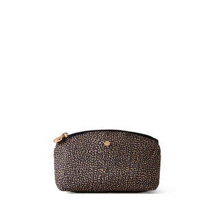 Borbonese - Small recyled fabric Pouch OP Naturale Nero - 932028I15 - OP/NATURALE/NERO