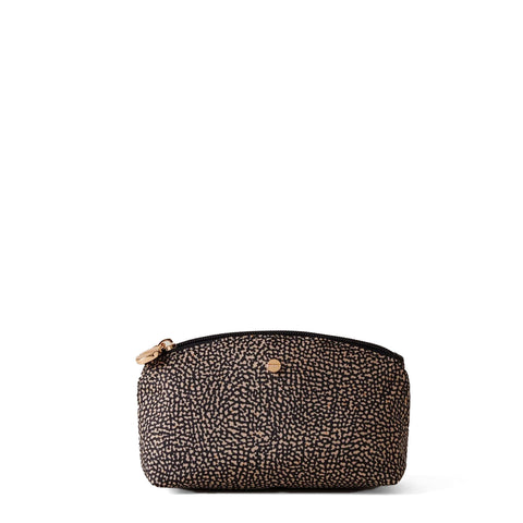 Borbonese - Small recyled fabric Pouch OP Naturale Nero - 932028I15 - OP/NATURALE/NERO