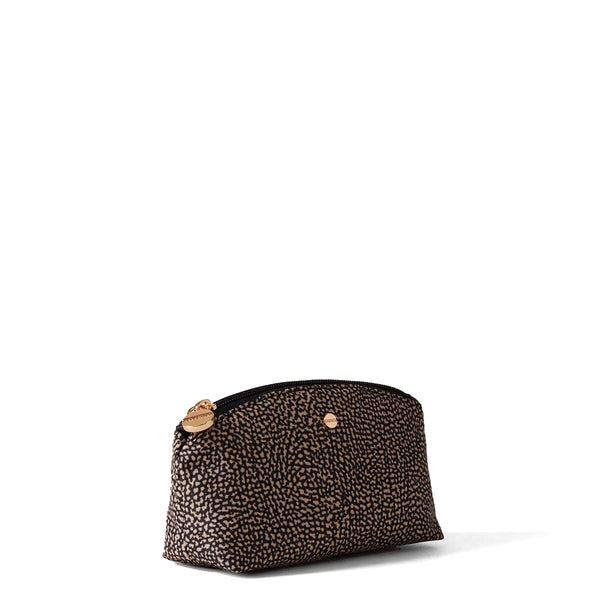 Borbonese - Small recyled fabric Pouch OP Naturale Nero - 932028I15 - OP/NATURALE/NERO