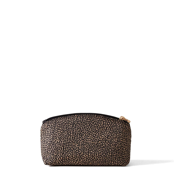 Borbonese - Small recyled fabric Pouch OP Naturale Nero - 932028I15 - OP/NATURALE/NERO