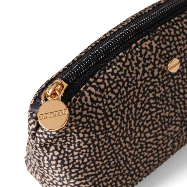 Borbonese - Small recyled fabric Pouch OP Naturale Nero - 932028I15 - OP/NATURALE/NERO