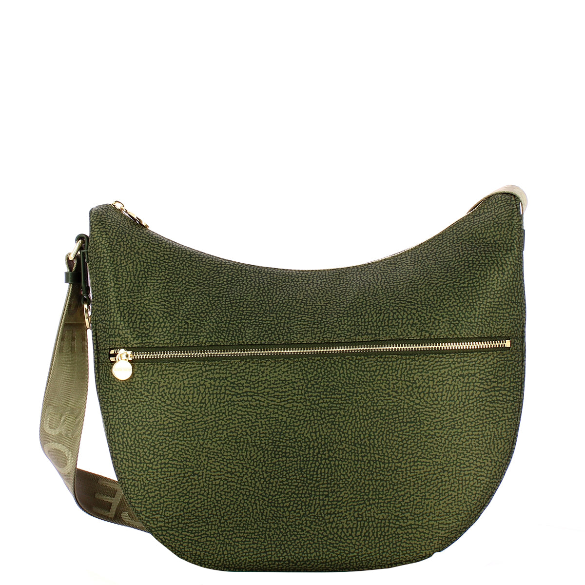 Borbonese - Luna Bag Medium with pocket in Recycled Nylon Alloro - 934109I15 - ALLORO