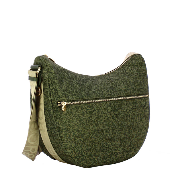 Borbonese - Luna Bag Medium with pocket in Recycled Nylon Alloro - 934109I15 - ALLORO