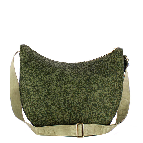 Borbonese - Luna Bag Medium with pocket in Recycled Nylon Alloro - 934109I15 - ALLORO