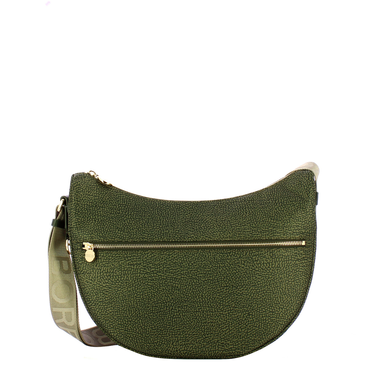 Borbonese - Luna Bag Middle with pocket in Recycled Nylon Alloro - 934108I15 - ALLORO