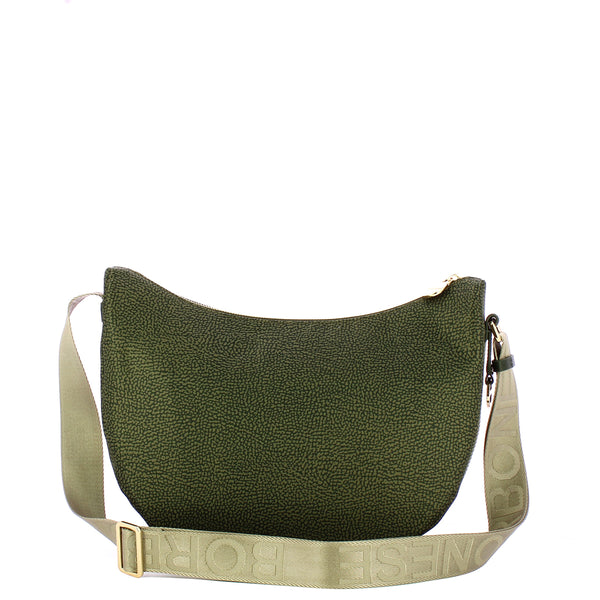 Borbonese - Luna Bag Middle with pocket in Recycled Nylon Alloro - 934108I15 - ALLORO