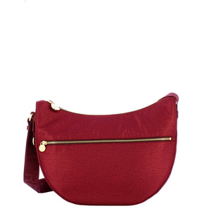 Borbonese - Luna Bag Middle with pocket in Recycled Nylon Merlot - 934108I15 - MERLOT