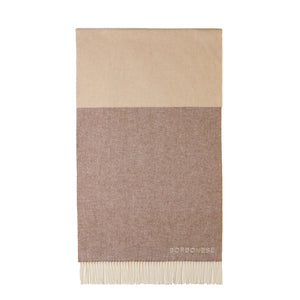 Borbonese - Stola misto cotone Panna Beige Marrone - 910600480129 - PANNA/BEIGE/MARRONE