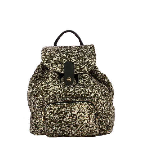 Borbonese - Zaino Medium OP Naturale Nero - 91010128AH1 - OP/NATURALE/NERO