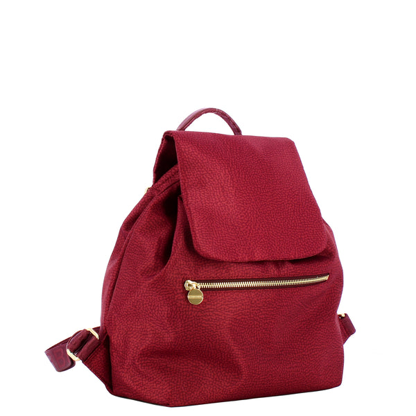 Borbonese - Medium Backpack in Recycled Nylon Riciclato Merlot - 934486I15 - MERLOT