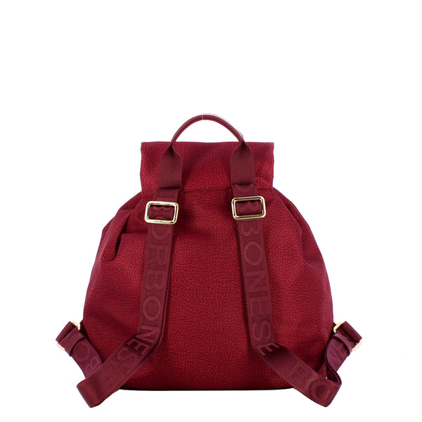Borbonese - Medium Backpack in Recycled Nylon Riciclato Merlot - 934486I15 - MERLOT