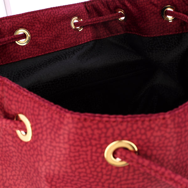 Borbonese - Medium Backpack in Recycled Nylon Riciclato Merlot - 934486I15 - MERLOT