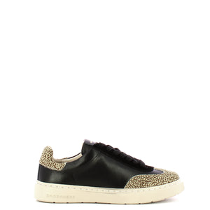 Borbonese - Sneakers in pelle e camoscio Nero OP Naturale - 91040038CG0 - NERO/OP/NATURALE