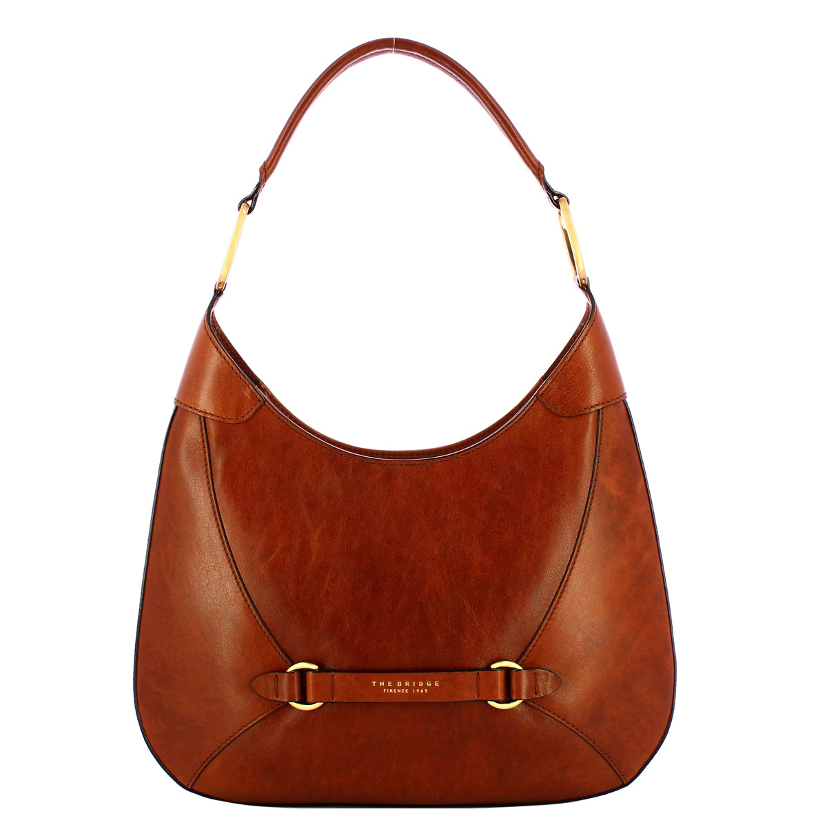 The Bridge - Isabella Hobo Marrone Shoulder Bag - 04501501 - MARRONE/14/ORO
