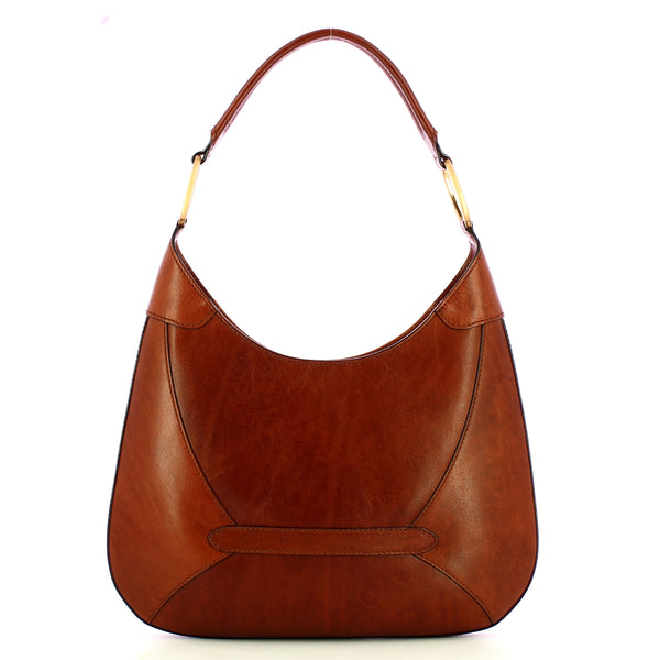 The Bridge - Isabella Hobo Marrone Shoulder Bag - 04501501 - MARRONE/14/ORO
