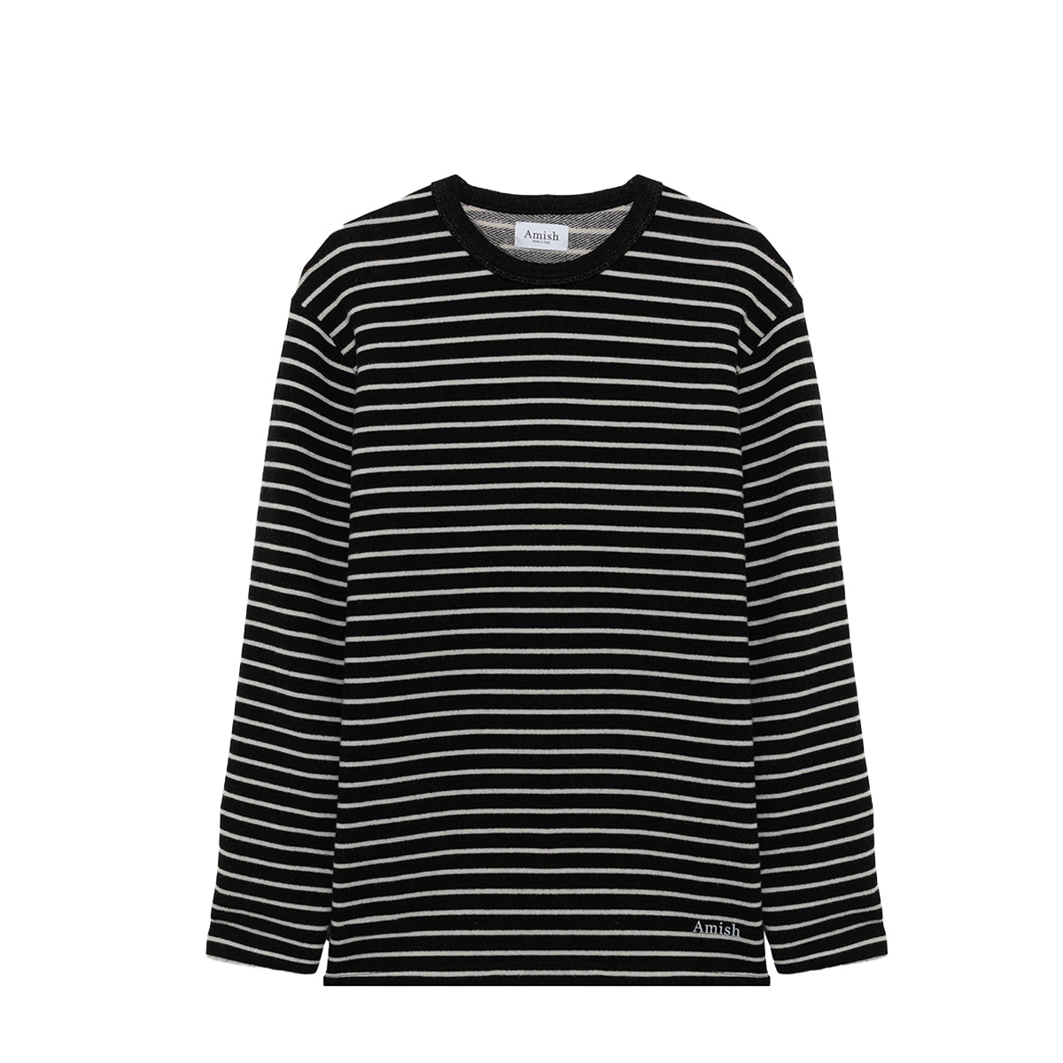 Amish - Pullover Stripe Off White Black - AMU129CN44XXXX - OFF/WHITE/BLACK
