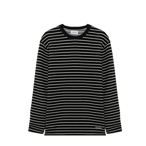 Amish - Pullover Stripe Off White Black - AMU129CN44XXXX - OFF/WHITE/BLACK