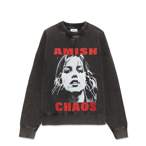 Amish - Felpa Crew Man Chaos Black - AMU134CN292154 - BLACK