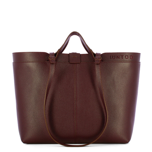 Iuntoo - Riviera Medium Bordeaux Shopping Bag - 191002 - BORDEAUX/54
