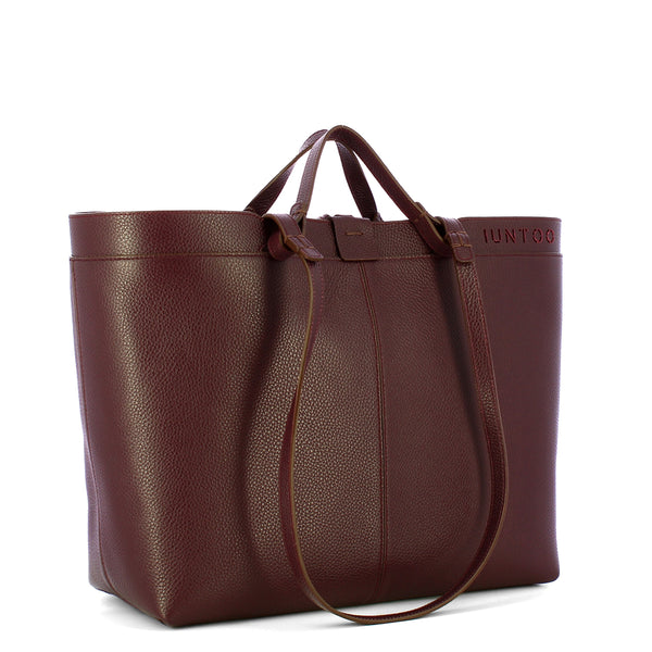 Iuntoo - Riviera Medium Bordeaux Shopping Bag - 191002 - BORDEAUX/54