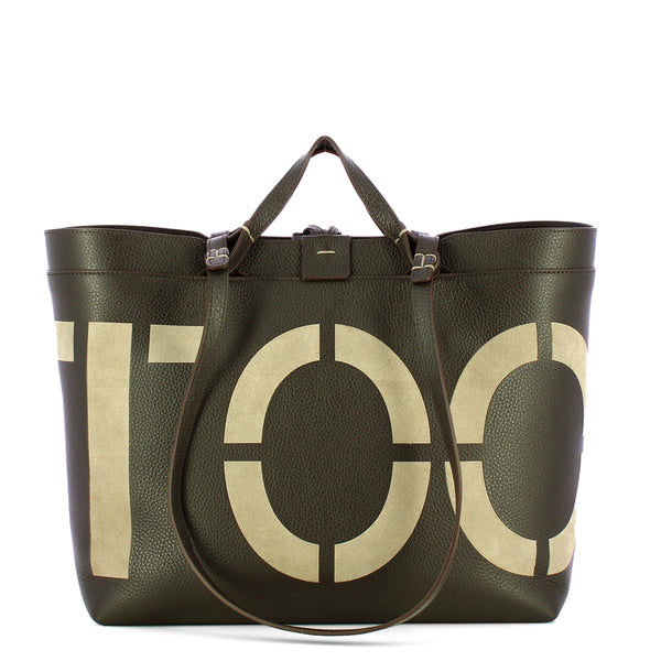 Iuntoo - Sibilla Medium Cioccolato Taupe Shopper Bag with suede inlay - 191102 - CIOCCOLATO/23+TAUPE/2711