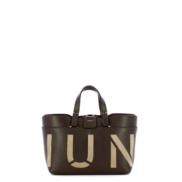 Iuntoo - Sibilla Mini Cioccolato Taupe Shopper Bag with suede inlay - 191104 - CIOCCOLATO/23+TAUPE/2711