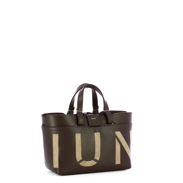 Iuntoo - Sibilla Mini Cioccolato Taupe Shopper Bag with suede inlay - 191104 - CIOCCOLATO/23+TAUPE/2711