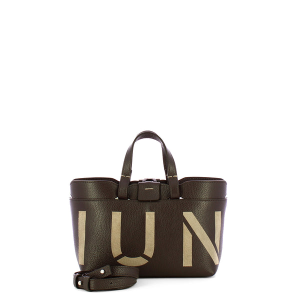 Iuntoo - Sibilla Mini Cioccolato Taupe Shopper Bag with suede inlay - 191104 - CIOCCOLATO/23+TAUPE/2711