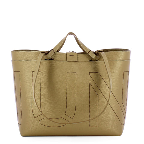 Iuntoo - Sibilla Medium Grigio Fossile Shopping Bag with seams - 191202 - GRIGIO/FOSSILE/07