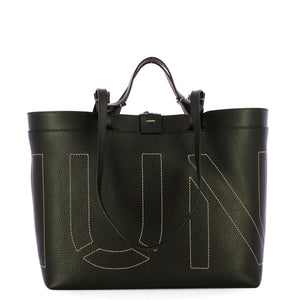 Iuntoo - Sibilla Medium Nero Shopping Bag with seams - 191202 - NERO
