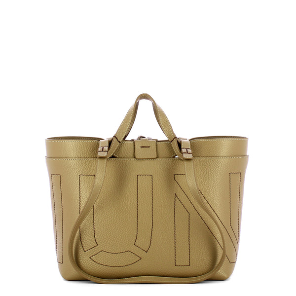 Iuntoo - Sibilla Small Grigio Fossile Shopping Bag with seams - 191203 - GRIGIO/FOSSILE/07