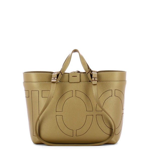 Iuntoo - Sibilla Small Grigio Fossile Shopping Bag with seams - 191203 - GRIGIO/FOSSILE/07