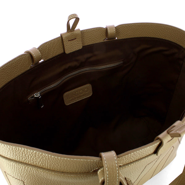 Iuntoo - Sibilla Small Grigio Fossile Shopping Bag with seams - 191203 - GRIGIO/FOSSILE/07