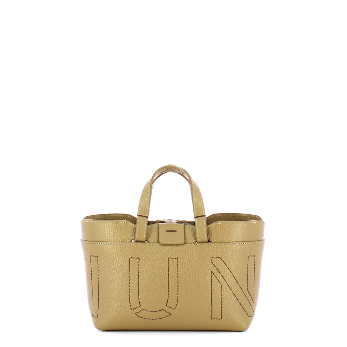 Iuntoo - Sibilla Mini Grigio Fossile Shopping Bag with seams - 191204 - GRIGIO/FOSSILE/07