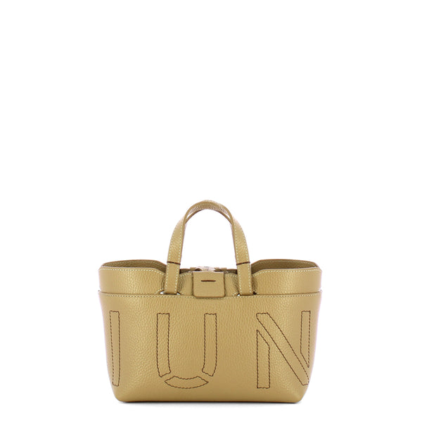 Iuntoo - Sibilla Mini Grigio Fossile Shopping Bag with seams - 191204 - GRIGIO/FOSSILE/07